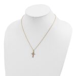 10k Tri-Color Black Hills Gold Cross Necklace - Image 3