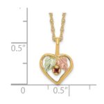 10k Tri-Color Black Hills Gold Heart Garnet Necklace - Image 3