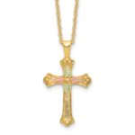 10k w/12K Accents Black Hills Gold Cross 18IN Necklace