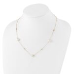10K Polished CZ and 7-8mm FWC Pearl 7 Station Necklace - Image 3
