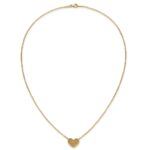 10k Polished Hollow 3D Heart 18in Necklace - Image 5