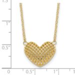 10k Polished Hollow 3D Heart 18in Necklace - Image 4