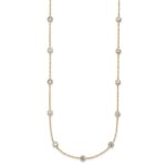 10k Polished Bezel-set Round CZ 9-Station 17.Necklace - Image 2