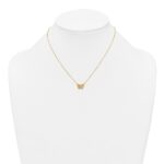 10k Polished and Diamond-cut Pierced Butterfly 15.with Extension Necklace - Image 3