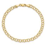 10KY Solid Double Link Charm Bracelet - Image 4