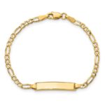 10k Semi-solid Figaro Link ID Bracelet - Image 4