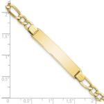 10k Semi-solid Figaro Link ID Bracelet - Image 3