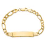 10k Semi-solid Figaro Link ID Bracelet - Image 4