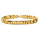 10K Polished Fancy Herringbone Link 7.5 inch Bracelet - Image 3