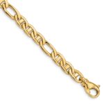 10k 6.5mm Solid Hand-Polished 3 & 1 Flat Anchor Bracelet