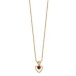 10k Madi K 3mm Rhodolite Garnet Heart Birthstone Necklace - Image 2