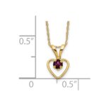 10k Madi K 3mm Rhodolite Garnet Heart Birthstone Necklace - Image 3
