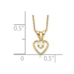 10k Madi K 3mm Opal Heart Necklace - Image 3