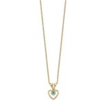 10k Madi K 3mm Blue Zircon Heart Birthstone Necklace - Image 2