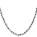 10k White Gold 4.5mm Diamond-Cut Rope Chain - Image 2