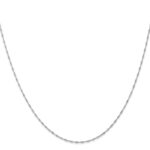 10k White Gold 1mm Carded Singapore Chain - Image 2
