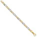 10k Two-tone 5.8mm Hand Polished Fancy Link Chain - Image 3