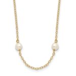 10k 4-5mm White Near Round Freshwater Cultured Pearl 8-station Necklace