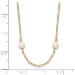10k 4-5mm White Near Round Freshwater Cultured Pearl 8-station Necklace - Image 3