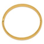 14k 7/16 Polished Textured 10.00mm Hinged Oval Bangle Bracelet - Image 2