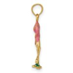14k Enameled Pink Flamingo Pendant - Image 2