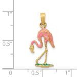 14k Enameled Pink Flamingo Pendant - Image 4