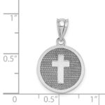 14k White Gold Reversible Cross and 1ST HOLY COMMUNION Charm - Image 4