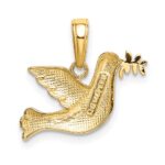14k Polished Dove with Olive Branch Charm - Image 3