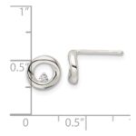 Sterling Silver Polished CZ Circle Post Earrings - Image 4