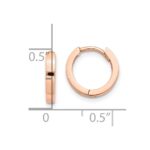 14k Rose Gold Round Hinged Hoop Earrings - Image 4