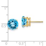 14k 8mm Blue Topaz Post Earrings - Image 4