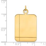 14k Plain with Etched Lines Rectangular .027 Gauge Engravable 30x20mm Disc Charm - Image 2