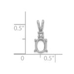 14k White Gold Diamond and 7x5mm Oval Stone Pendant Mounting - Image 3