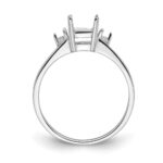 14k White Gold Diamond/7x5mm Emerald-cut Gemstone Ring Mounting - Image 2