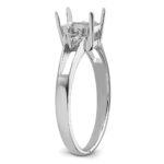 14k White Gold Diamond/7x5mm Emerald-cut Gemstone Ring Mounting - Image 4