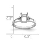 14k White Gold Diamond/7x5mm Emerald-cut Gemstone Ring Mounting - Image 5
