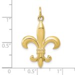 10k Solid Fleur de Lis 3-D Charm - Image 3