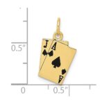 10k Enameled Blackjack Playing Cards Charm - Image 3