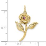 10k CZ Rose Charm - Image 3