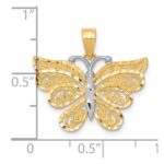 10K w/ Rhodium Butterfly Pendant - Image 3