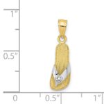 10k & Rhodium CZ Flip Flop Charm - Image 3