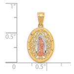 10k Two-tone with White Rhodium Our Lady of Guadalupe Pendant - Image 3