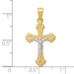 10K w/Rhodium Crucifix Pendant - Image 3