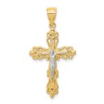 10K w/Rhodium Crucifix Pendant