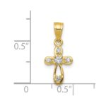10k Small CZ Cross Pendant - Image 3