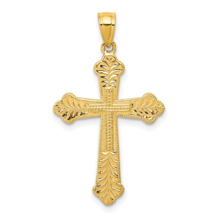 10k Budded Cross Pendant