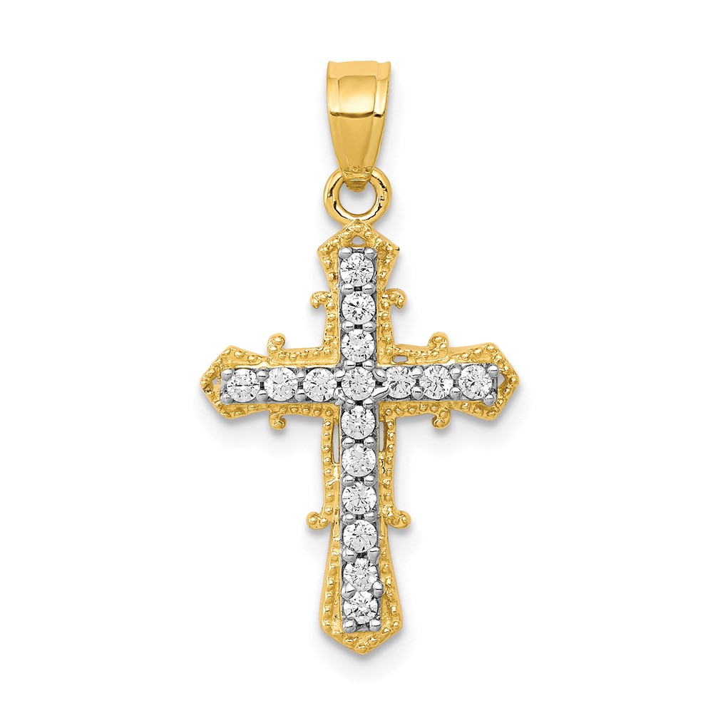 10C1137.jpg 10k CZ Cross Pendant - Image 1