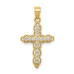 10k CZ Filigree Cross Pendant