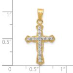 10k CZ Cross Pendant - Image 3