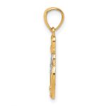 10K w/Rhodium CZ 3-Heart Pendant - Image 2